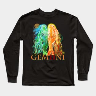 Gemini Zodiac Astrology Artwork Twins Long Sleeve T-Shirt